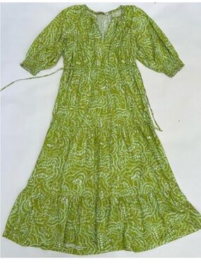 Marie Oliver  Printed Fern Green CottonWomen’s Maxi Dress size Medium